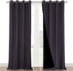 NICETOWN Full Shading Curtains for Windows, Super Heavy-Duty Black Lined by NICETOWN