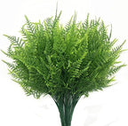 Artificial Plants, Plastic Shrubs Fern Grass Leaves Fake Bushes Outdoor Indoor Greenery Home Garden Décor Verandah Planting Filler Table Centerpieces Arrangements DIY Decoration 4 Pack - Image 3