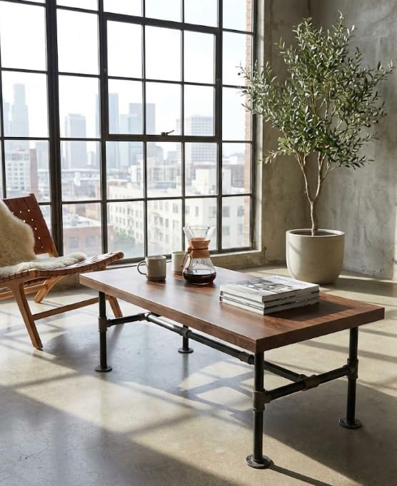 16'' x 43'' Industrial Pipe Table Leg Set - Image 6