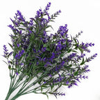 CATTREE Artificial Plants, Plastic Lavender Flowers Fake Plant Simulation Greenery Faux Shrubs Leaves Bushes for Outdoor Indoor Home Garden Office Yard Wedding Decoration Planting Filler Purple 8 Pack - Image 4