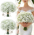 200 Pcs Babys Breath Artificial Flowers White Baby's Breath Plastic Flowers Artificial Bulk,Faux Flowers,Gypsophila Small Fake Flowers Baby Breath for Wedding Decor, Party, Home & Garden Decoration by %E3%80%90Qutciiv%E3%80%91