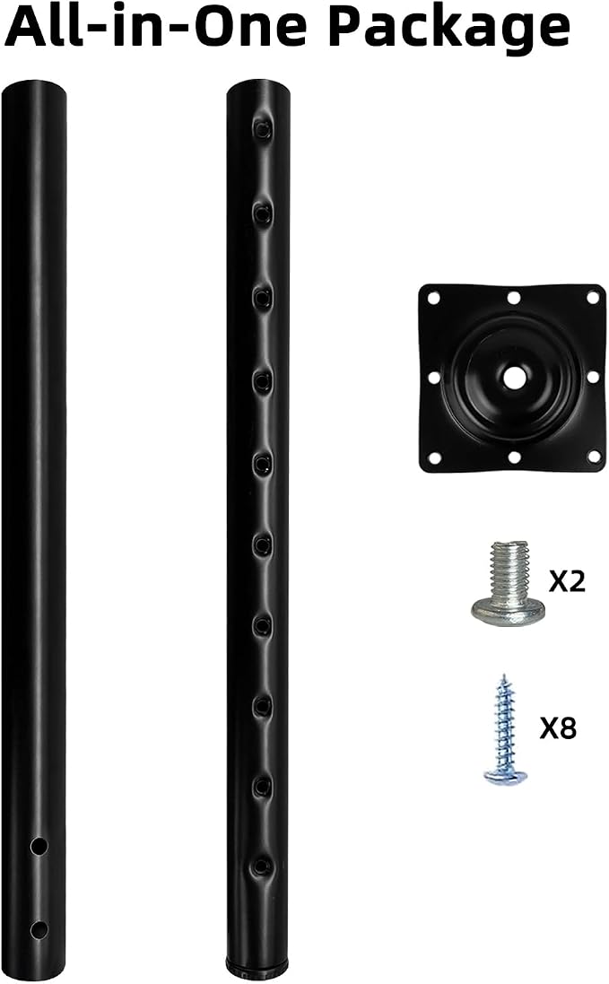 QLLY Adjustable Metal Table Leg, 24-40 inch, Home Office DIY Desk Leg, - Image 3