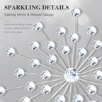 ZEXUIRU 4 Set Silver Starburst Wall Art for Home Decor Metal Bling Crystal Rhinestones Sunburst Wall Decor Sparkling Rhinestone Art Accent Silver - 13 in - Image 5