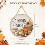 Fall Pumpkin Patch Decorations for Home, Retro Pumpkin Patch Wooden Sign - Image 2