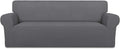 PureFit Stretch Oversized Couch Covers Fleece Sofa Slipcovers Gray | 1-Piece by PureFit