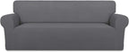 PureFit Stretch Oversized Couch Covers Fleece Sofa Slipcovers Gray | 1-Piece by PureFit