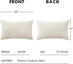 MIULEE Cream White Decorative Lumbar Throw Pillow Covers 12x20 Inch 2 Pack | - Image 6