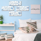 Riletese 4 Pcs Blue Flower Coquete Bow Room Decor, Teen Girls Trendy Preppy Wall Art Aesthetic for Bedroom Bathroom Decor, Inspirational Positive Affirmations - Image 4