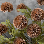Waipfaru 6 Pcs Artificial Pompon Mums Faux Flowers for Vase, 27" Bulk Long Floral Fake Chrysanth Branches with Stems Vase Filler for DIY Bouquet Centerpieces, Indoor Home Decorations, No vase, Brown - Image 6
