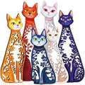 Wesiti Metal Cat Wall Art Decor Colorful Sculptures Mid Century 11.4x11.2 by Wesiti