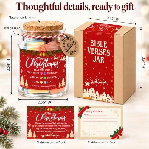 Christmas Bible Verse Jar, Read Me When Bible Verse Jar, Christmas Gift for Women, Mom, Christian Gifts for Women - Image 2