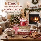 4pcs Christmas Table Decor, Wooden Gingerbread Coffee Cocoa Signs - Image 2