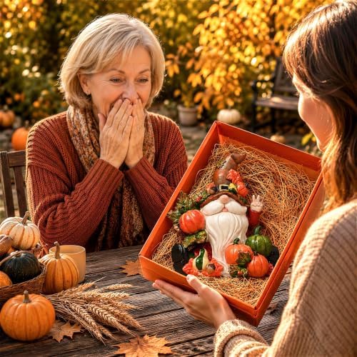 Fall Gnomes Pumpkin Statue for Thanksgiving Decorations 6in, Autumn Decor - Image 4