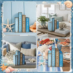Lineshading 4 Pcs Summer Table Decoration Wooden Book Coastal Beach Sign - Image 5