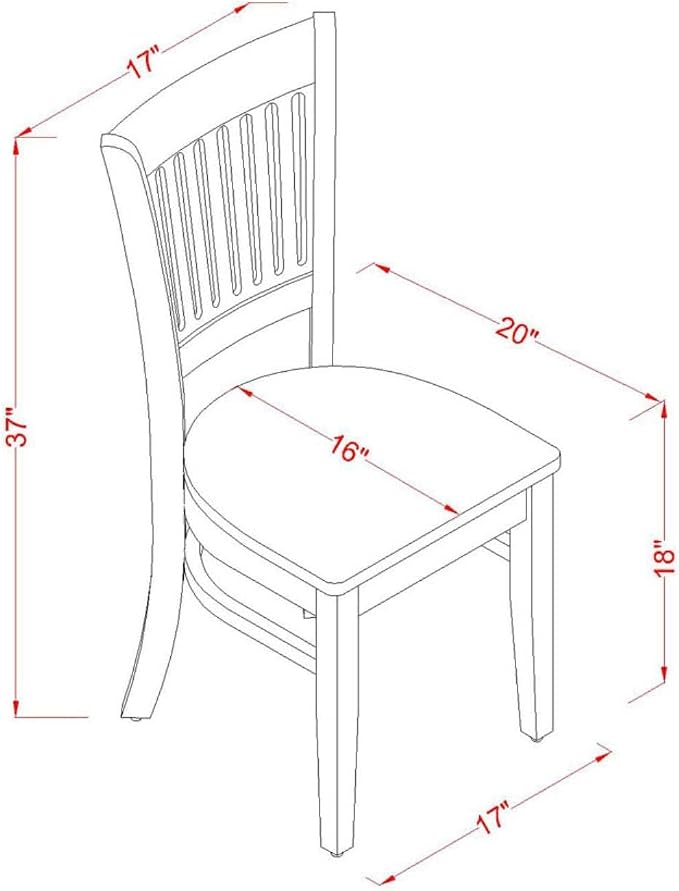 East West Furniture VAC-OAK-W Vancouver Kitchen Dining Chairs - Image 3