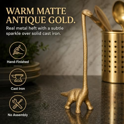 WallCharmers Gold Dino Paper Towel Holder & Metal Toilet Paper Holder Stand - Image 5