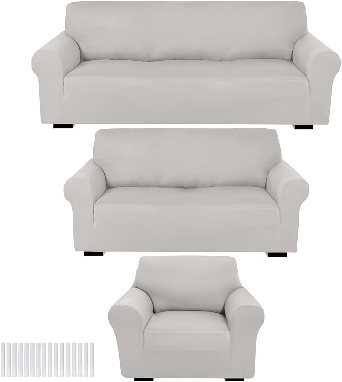 Peryiter 3 Pcs Couch and Loveseat Covers Set Sofa Cover by Peryiter