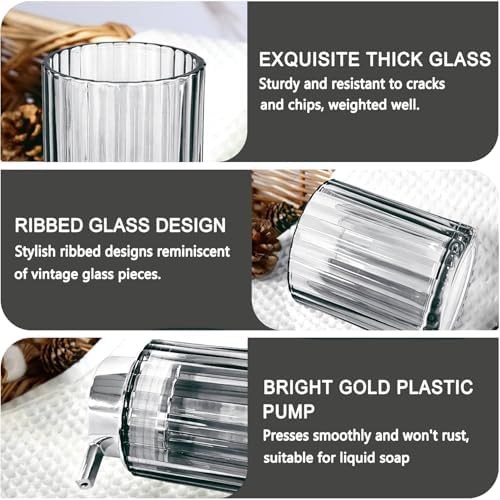 CERBIOR Bathroom Accessories Set, 4 PCS Glass Bathroom Set,Silver Grey - Image 4