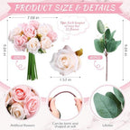 Zeyune 12 Bunches Wedding Bridesmaids Bouquets 144 Heads 7 Inch Artificial Rose Bouquets Silk Fake Flower Bulk with Stems for Proposal Anniversary Bridal Shower Home Party Decor(Champagne) - Image 2