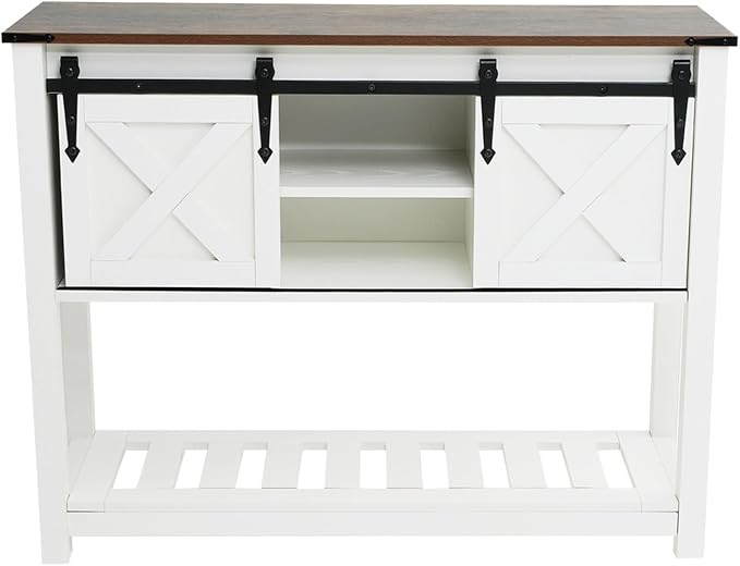 White Farmhouse Entryway Table, Rustic Hallway Table - Image 8