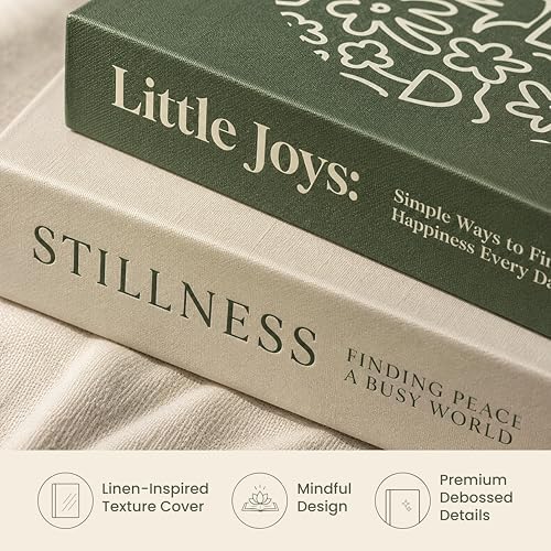 MESMOS Decorative Books for Shelves, Coffee Table Decor Faux Books for Decoration, Works as a Hidden Storage Box, Magnetic Closure, Linen Texture, Packaged in another Aesthetic Fake Book (Mindfulness) - Image 6