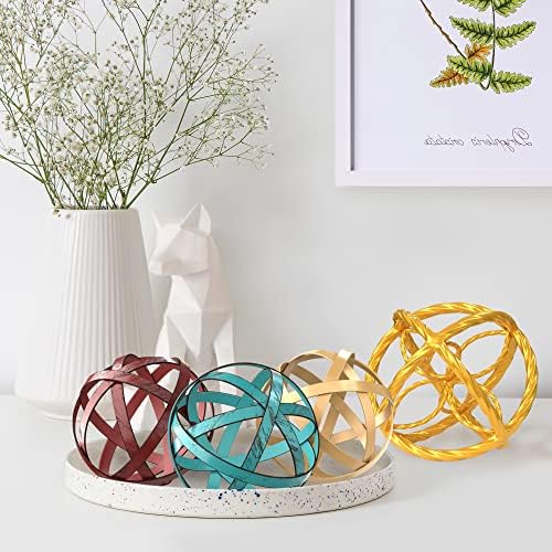 Decorative Sphere for Home Decor - Trendy Gold, Hand Painted - Image 7