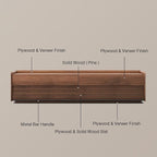 POVISON Fully-Assembled Mid Century Modern TV Stand, 94.49" Wood Media Console - Image 2