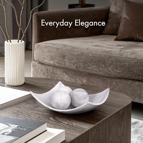Creative Scents Black & White Small Set of 8 Marble Look Decorative Balls for Bowls – Decorative Orbs Spheres for Coffee Table Centerpiece, Dining Table, Living Room - Modern Bowl Fillers for Home - Image 7