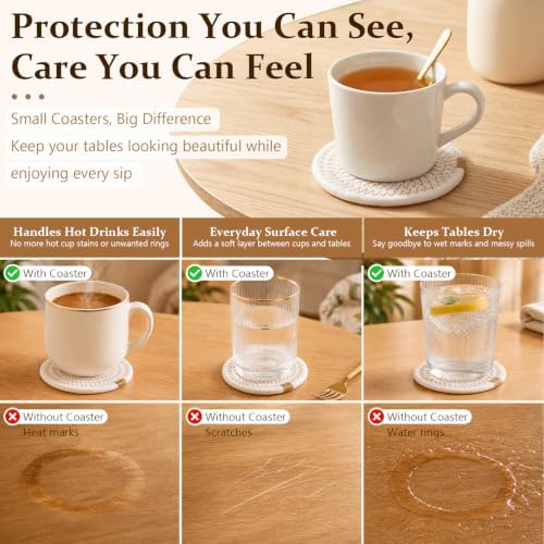 OIAHOMY 8 Pcs Coasters with Holder for Beer, Coffee -Christmas Mixed Color - Image 7