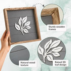 Tide and Tales 3D Botanical Leaf Wall Art, Set of 4, Bedroom Wall Art - Image 4
