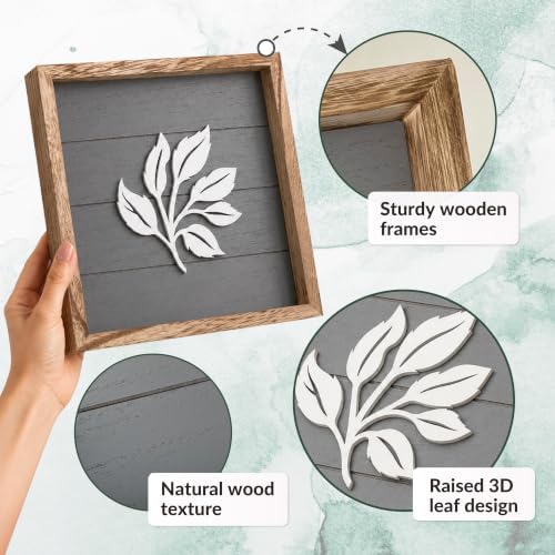 Tide and Tales 3D Botanical Leaf Wall Art, Set of 4, Bedroom Wall Art - Image 4