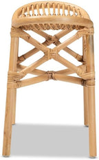 Baxton Studio Elgon Modern Bohemian Natural Brown Rattan Footstool - Image 8
