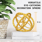 Decorative Sphere for Home Decor - Trendy Gold, Hand Painted - Image 3