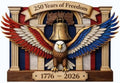 250th Anniversary USA Wood Plaque, 1776–2026 American Patriotic Decorations by KATINAT
