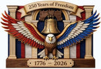 250th Anniversary USA Wood Plaque, 1776–2026 American Patriotic Decorations by KATINAT