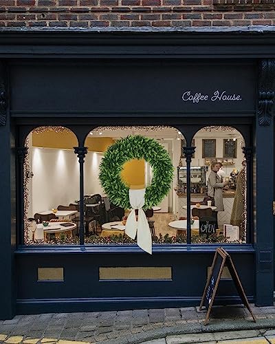 DDHS 32 inch Boxwood Wreath, Artificial Large Summer Wreaths for Front Door with Yellow Cloth can DIY Shaped, Spring or Summer Wreaths for Hanging in the Shop, Farmhouse, Roof Green Wreath Decoration - Image 6