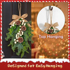 2pcs Christmas Door Swags White Berry Artificial Greenery Decor - Image 5
