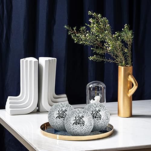 MDLUU 4" Decorative Orbs, Mosaic Sphere Balls, Centerpiece Balls for Bowls, Vases, Dining Table Decor, Pack of 3 (Silver) - Image 6