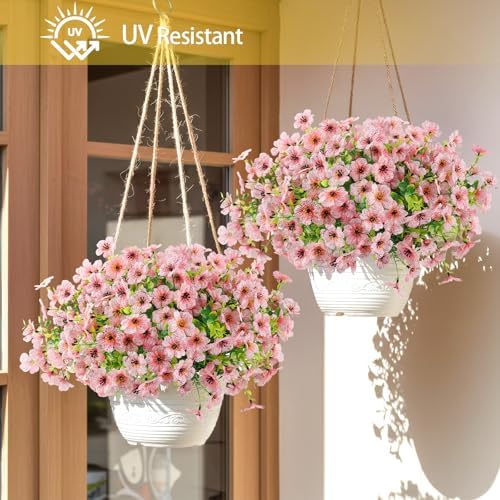 ATTGREAT Artificial Flowers for Outdoors UV Resistant, 12 Bundles(Pink) - Image 4