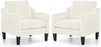 VINGLI Mid Century Modern Accent Chairs Set of 2, Comfy Armchair Chenille Sofa by VINGLI