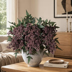 Fake Flowers 35 Inch Berry Stems Faux Flowers for Vase 3 Pcs Realistic Faux Berry Spray for Home Decor Table Office DIY Bouquet Wedding Bedroom Party Farmhouse Mantel(Dusty Plum) - Image 3