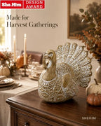 SHEHIM Thanksgiving Table Decor Turkey Decoration for Home Resin Figurine - Image 5