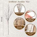 5Pcs White 29.5" Artificial Jasmine Flowers for Christmas DIY Wreath Decor - Image 2