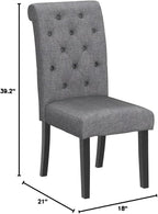 Roundhill Furniture Leviton Solid Wood Tufted Dining Chair - Image 2