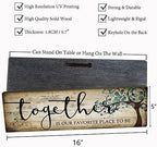 Family Art Decor Inspirational Quotes Wall Hanging Sign - Together is Our Favorite Place to Be - Motivational Home Art Decor Wood Plaque Sign 16"x5" - Image 4