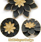 LIFFY 9.2“ Black and Gold Metal Flower Wall Art, Modern Rustic Floral Decor for Indoor Living Room Bedroom Office Outdoor Garden Patio Yard - Image 5