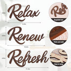 3 Pieces Bathroom Decor Bathroom Wall Art Relax Renew Refresh Sign - Image 3