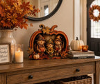 Vintage Wooden Scarecrow Pumpkin Fall Decor, 3D Fall Decorations for Home, Rustic Autumn Harvest Decor with Maple Leaves & Sunflowers, Thanksgiving Tabletop Decor for Shelf, Mantel, Farmhouse - Image 5