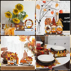 Wenqik 6 Pcs Fall Wooden Table Decorations for Home and Office, Harvest - Image 5