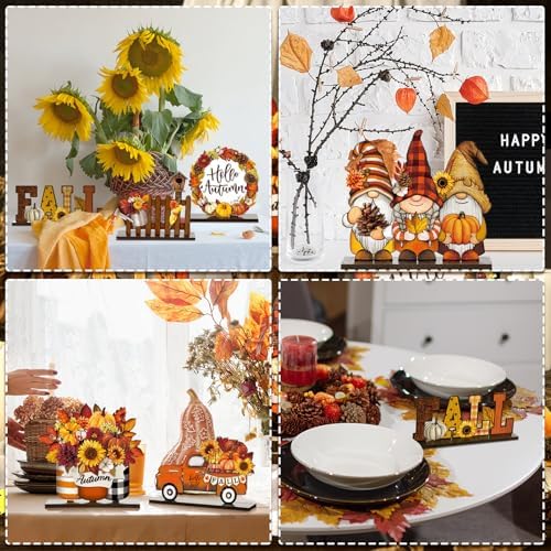 Wenqik 6 Pcs Fall Wooden Table Decorations for Home and Office, Harvest - Image 5